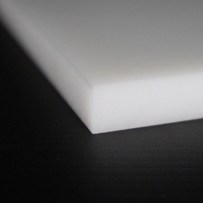 HDPE Plastic Sheet – 1/8" Thick (0.125") – Natural White – 24 X 24 Inches – Made USA